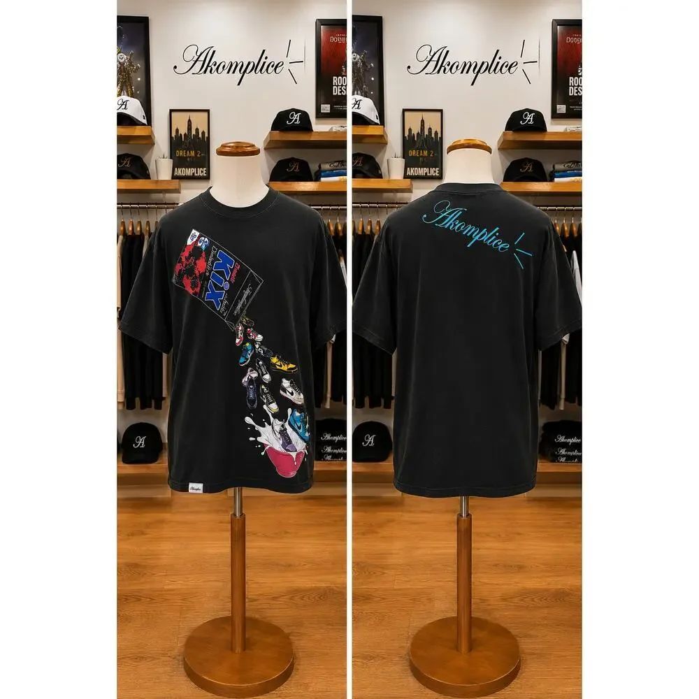 Akomplice Kix Cereal Sneaker Graphic Tee Black Men’s Large Streetwear